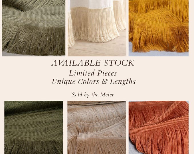 Chainette Fringe by the Meter – Extra Long Curtain Trim 10–90cm – Limited Stock per Color & Length – Upholstery  Drapery Trim