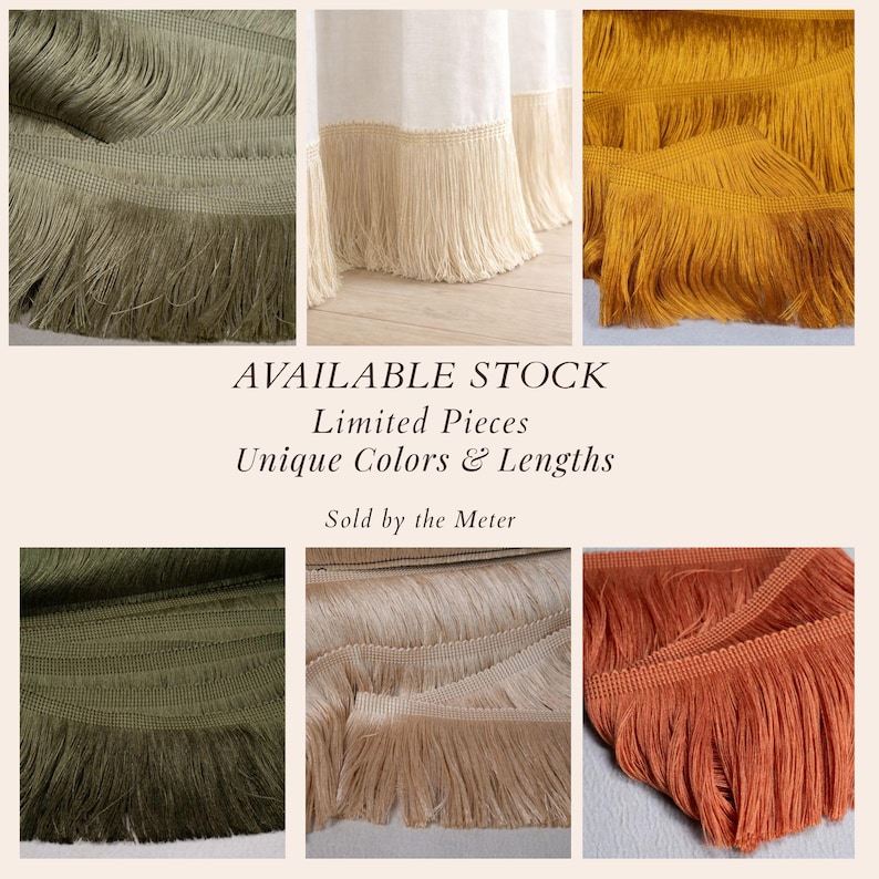 Chainette Fringe by the Meter – Extra Long Curtain Trim 10–90cm ...