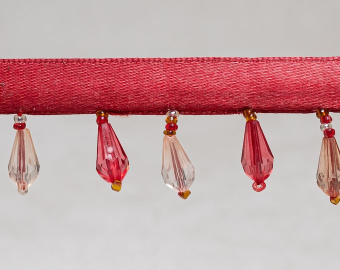 Bordeaux beaded decoration fringe trim/3cm -1.18''inches height beads trim decor fringe