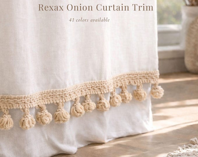 Onion Fringe Trim 5.5cm (2.16") | Relax Curtain Tassel Trim by the Meter | Luxury Drapery Edge Trim | Upholstery Decorative Fringe