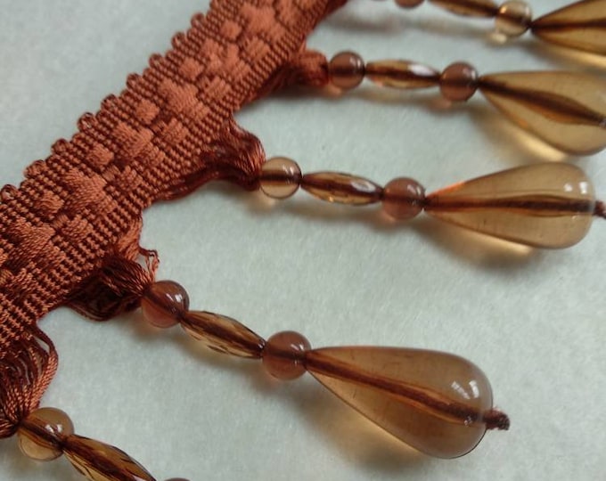 Brown beads fringe bullion trimmings/10cm - 3.94 inches decoration curtains trimmings