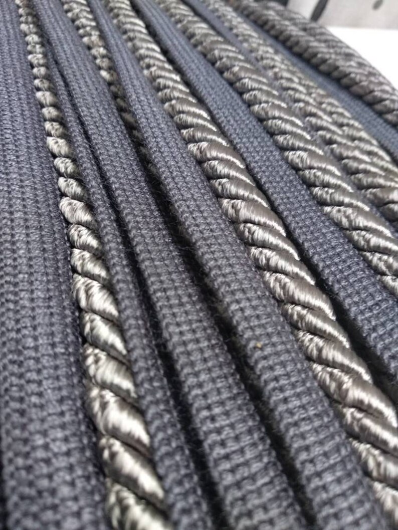 Gray Silver Luxury Upholstery piping cord with lip1cm thick | Etsy