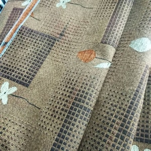 Last Piece 1.5 meters - 59&quot; Beautiful Brown Floral Upholstery Fabric | Brown Vintage Upholstery Fabric