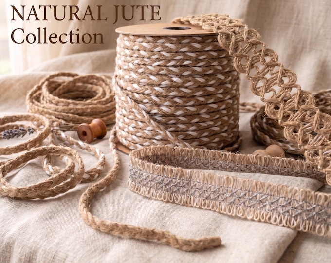 Natural Jute Collection | Braids, Ribbons & Decorative Trims by the Meter | Upholstery, Curtain  Home Decor Trim