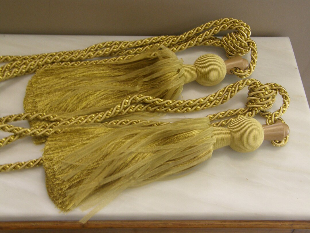 Pair of Luxury Large Tie Backs Holdbackss Organza Curtains Drapes Wood