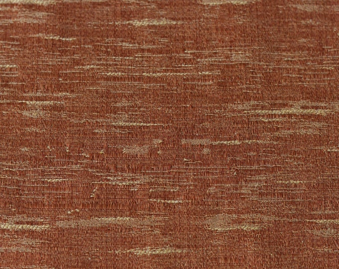 Rust Brown Beige Jacquard Upholstery Fabric | 280cm-110" Double Width Upholstery Fabric | Sold by the meter