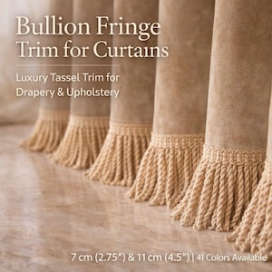 Bullion Fransenborte für Vorhänge, Luxus-Quastenborte für Vorhänge & Polster, 7 cm oder 12 cm Deko-Franse, 41 Farben, Meterware