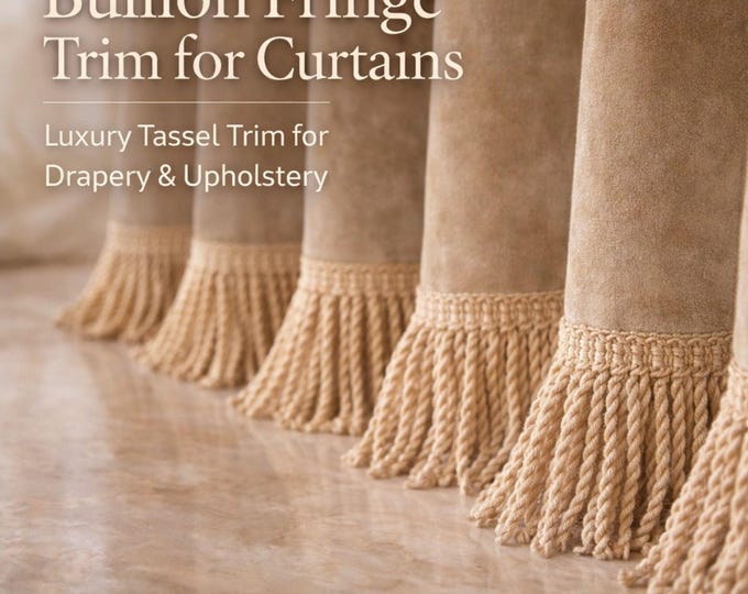 Bullion Fringe Trim for Curtains – Luxury Tassel Trim for Drapery & Upholstery, 7cm or 12cm Decorative Fringe, 41 Colors, by the Meter