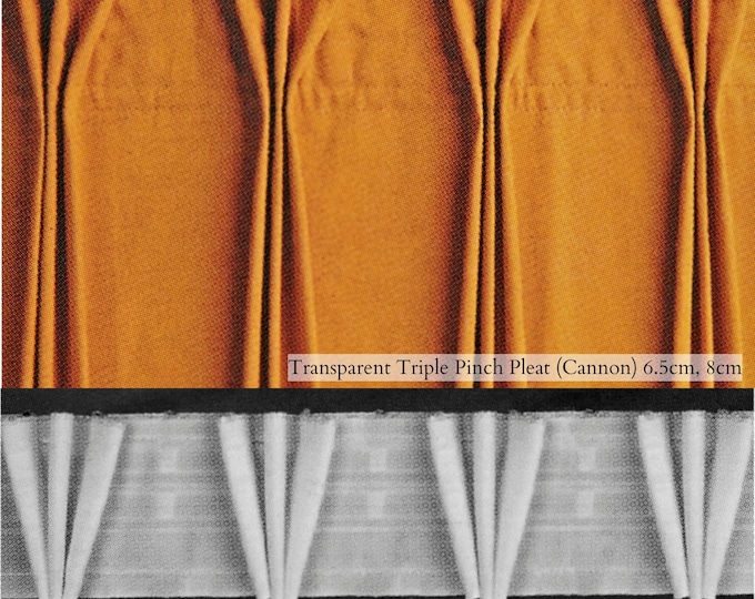 Transparent American Type Pleated Curtains Tape|  8cm wide multi slot back| Triple Pinch Pleat Shirring Tape, sewing craft product