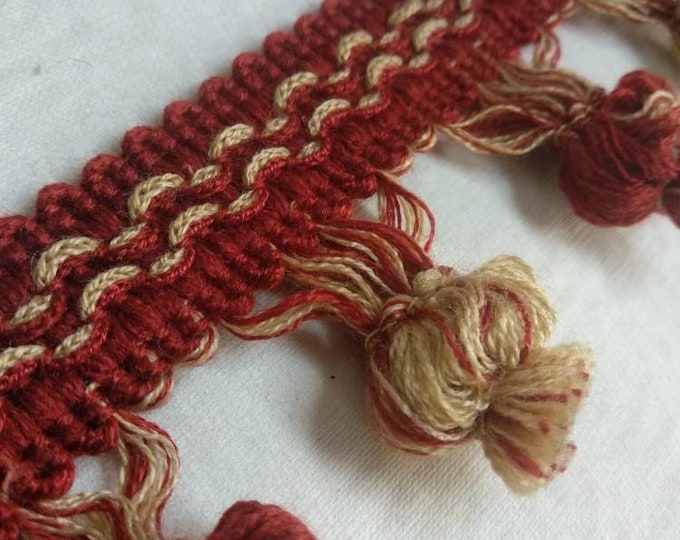 Rust Brown Gold Onion Tassel Fringe Trim | 5.5cm - 2.17 inches Tassel Fringe Trimming