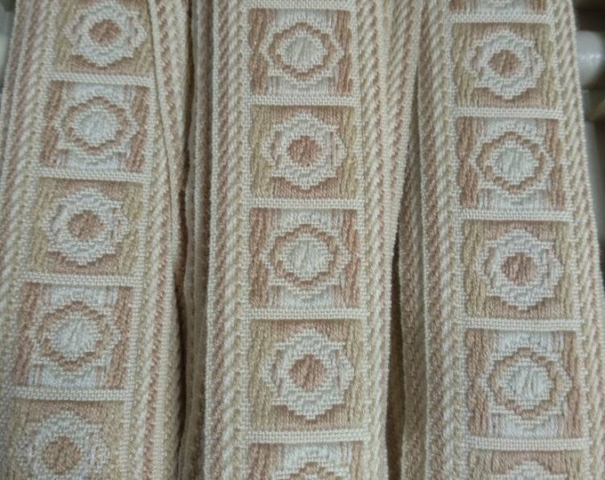 Curtain tape trim Geometrical Embroidered Ribbon Lace Trim/3.5 cm - 1.38 inches /High Quality Lace gimp