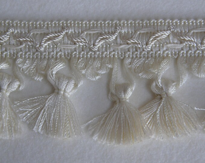 Last piece 2m Ivory Tassel Fringe Trim| 8cm - 3.15 inches height tassel trimmings