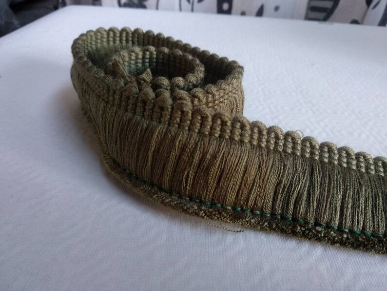 Olive Green Brush Fringe Trim 4 Cm 1.57 Inches Width Etsy UK