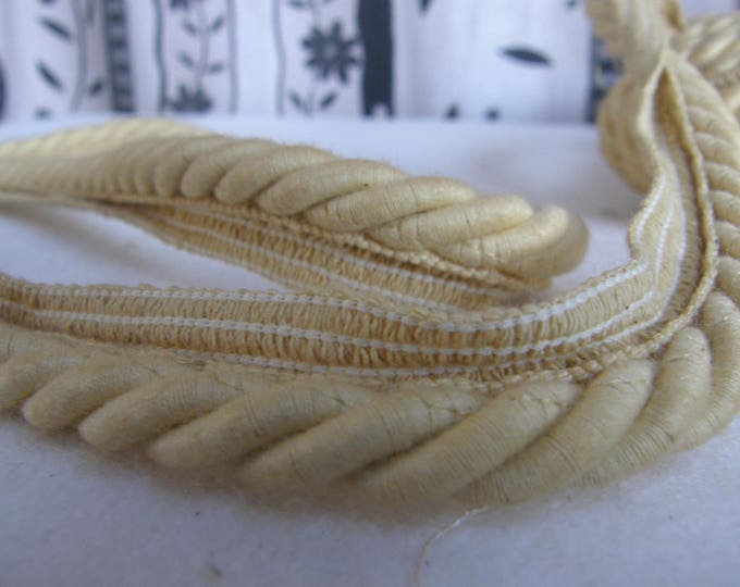 10mm-0.39" Light Yellow Flanged Piping Cord| Relax Thick Upholstery Cord with Tape | Sold by the meter (39"/1.09yards)