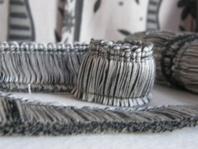 Black & White Brush Fringe Trim/4cm Width Decoration Brush Etsy