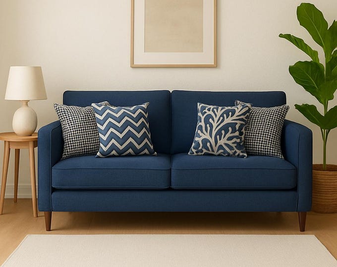 Blue Outdoor Artistic Double Face Upholstery Fabric | 140 cm - 55 inches Width