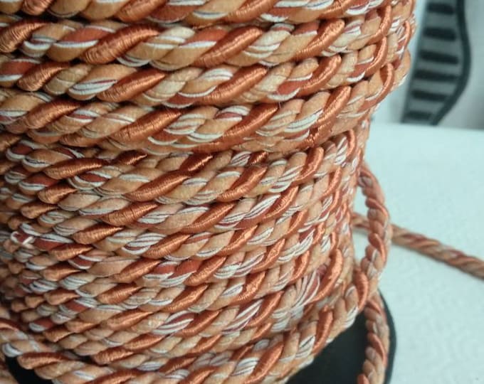 9mm-0.35" Rust Brown Brown Faux Leather Piping Cord| Thick Upholstery Cord | Upholstery Supply Sold by the meter (39"/1.09yards)