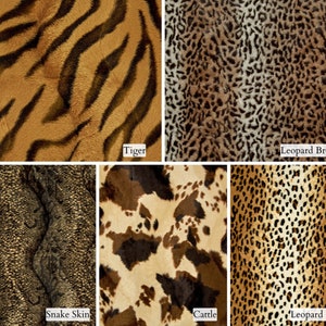 Animal Print Faux Fur Upholstery Fabrics | 150cm-59&quot; Width | Pillows, Sofa, Throws, Costumes Animal Velboa Faux Fur Fabric|Sold by the meter
