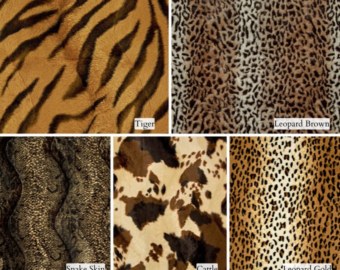 Animal Print Faux Fur Upholstery Fabrics | 150cm-59" Width | Pillows, Sofa, Throws, Costumes Animal Velboa Faux Fur Fabric|Sold by the meter