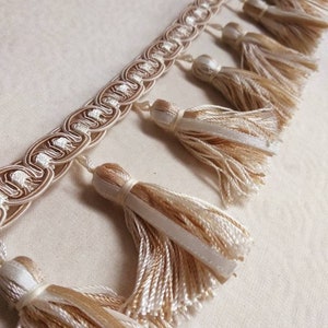 Ivory Beige Tassel Fringe Trim |7 cm - 2.76 inches height|tassel trimmings curtain fringe trim