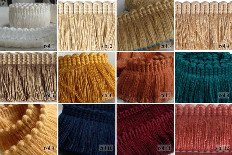 40 Colors Brush Fringe Trim 4 cm 1.57 inches width rich brush fringe trimming by the meter image 2