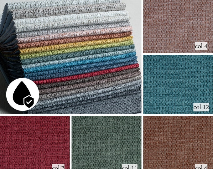 Jacquard Chenille Water Repellent Premium Quality Upholstery Fabric | 145cm-57" Width | 22 Vibrant Color Options | Sold by the Meter