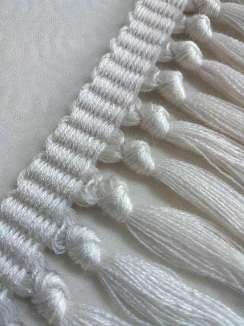 Ivory Knotted Fringe Trim/11cm 4.35 Inches Height Etsy