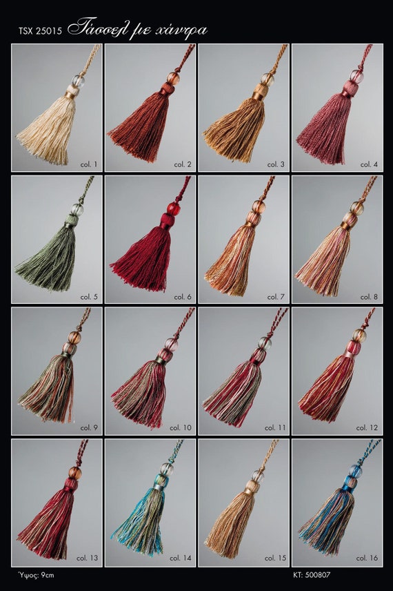 9cm-3.54" 37 Colors  Mini Tassel with Bead | Silky Colorful Tassel With Bead