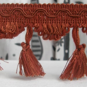 Rust Brown Tassel Fringe Trim| 8cm - 3.15 inches wide tassel trimmings