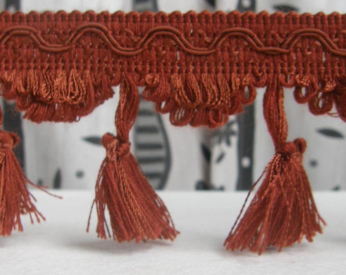 Rust Brown Tassel Fringe Trim| 8cm - 3.15 inches wide tassel trimmings