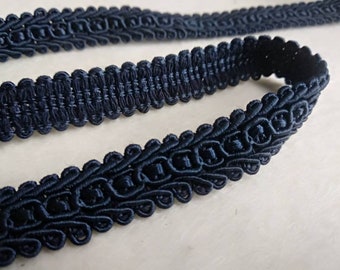 Adornos de flecos trenzados de color azul marino/adornos de tapicería trenzados de 1,8 cm (0,71 pulgadas)