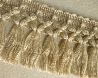 Creme Braid Tassel Fringe Trim| 8cm-3.15&quot; trims tassel fringe | DIY Crafts, Dress, scarfs,curtains, accesorries trim by the meter