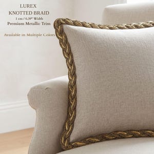 Thick Lurex lace ribbon Braided Trim for curtains,cushions,upholstery,fashion accessories/2cm-0.71inches metallic Threads Knotted Braid Trim