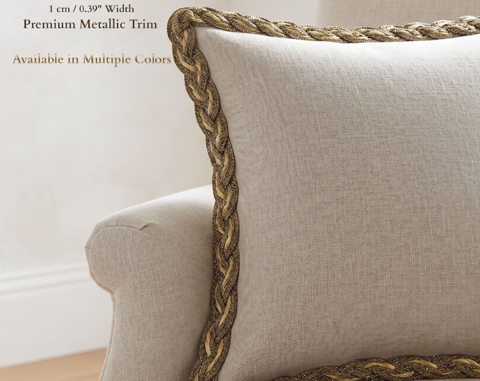 Thick Lurex lace ribbon Braided Trim for curtains,cushions,upholstery,fashion accessories/2cm-0.71inches metallic Threads Knotted Braid Trim