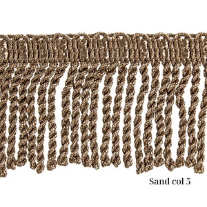 6cm-2.36&quot;  Rayon Bullion Fringe Trim | 3mm each chain | Sand Bullion Fringe Trim | Sold by the meter