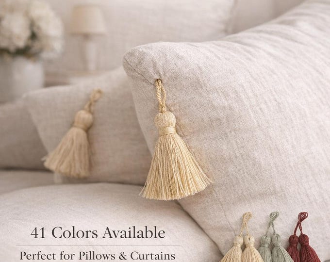 Decorative Tassel Trim 7cm | Curtain & Pillow Tassels | Acrylic Fringe Tassels in 41 Colors | Sewing  Home Decor