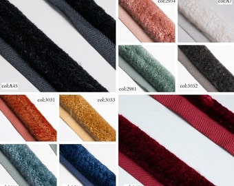 Velvet Cord 10mm-0.39" or 17mm- 0,66''|10 Colors available with piping/soft velvet cord/velvet piping trim/upholstery,cushions trim,dyi cord