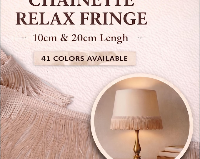 Chainette Relax Fringe Trim by the Meter | Upholstery, Cushion & Lampshade Fringe | 10cm / 4" 20cm / 8" Length | 41 Colors