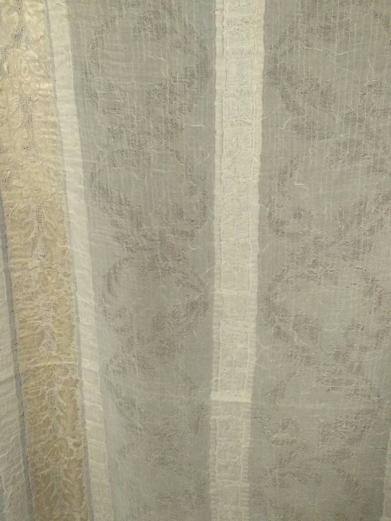 Ivory Gold Striped Jacquard Curtain Fabric 300cm 125 Inches Height