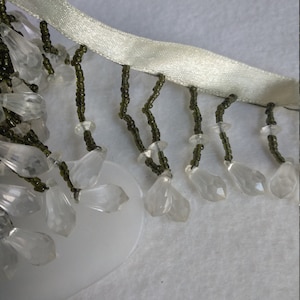Green/light green beads fringe trimmings/6 cm long beads fringe trims decoration embellishments