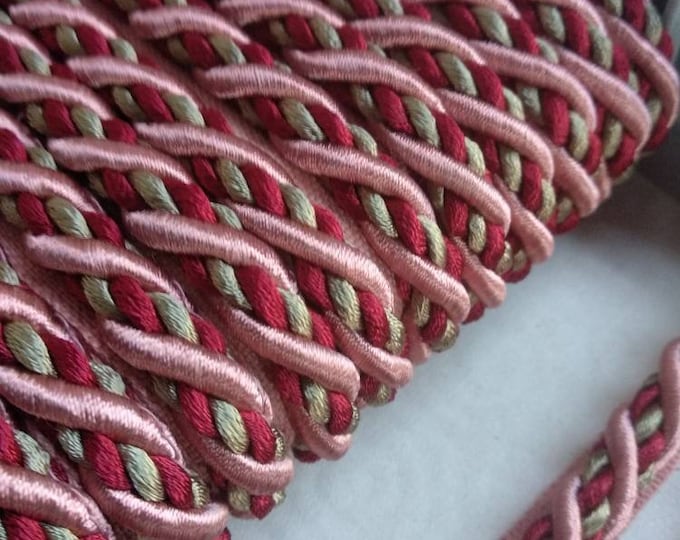 9mm-0.35" TSE Flanged Piping Cord| Pink Green Red Upholstery Trim by the meter (39"/1.09yards)