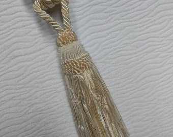 Ivory organza Modern Tiebacks|Curtain tie backs.Modern Tassel Hold backs