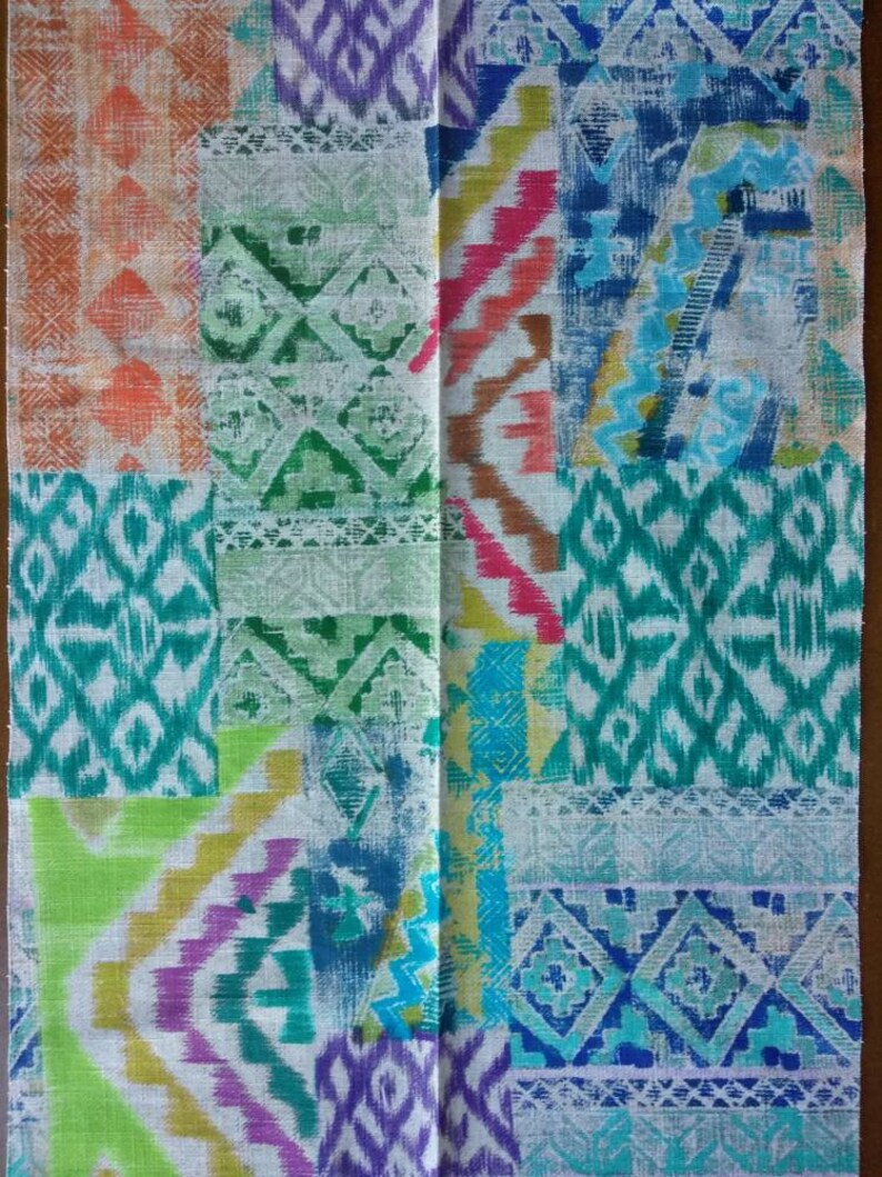 Ethnic Cotton Spanish Upholstery Fabric Double Etsy