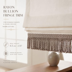 Franje van rayon, 6,5 cm (2,55") | Decoratieve gordijn- en meubelbekledingsfranje | Luxe gordijnfranje | 65 kleuren