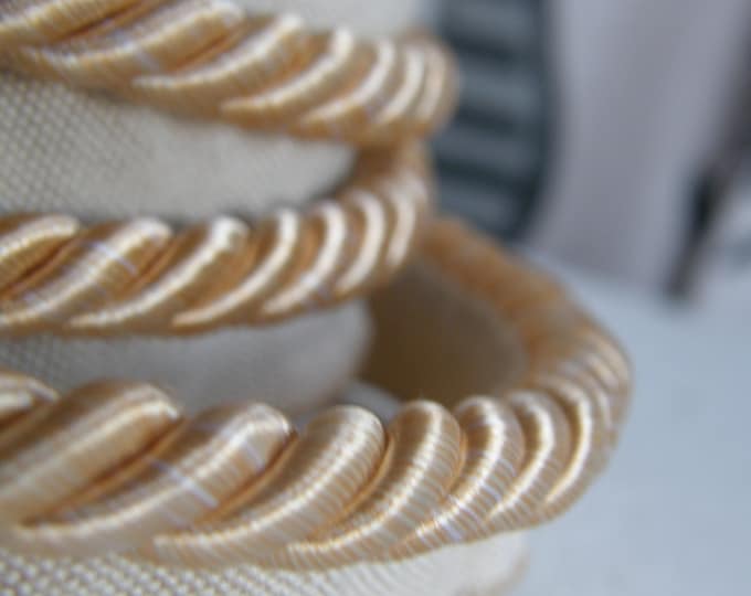 10mm-0.39" Acetate Piping Cord Trimmings | Beige Upholstery Piping Cord| Sold by the meter (39"/1.09yards)
