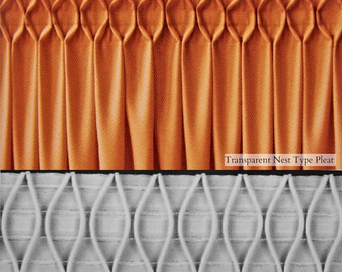 Trasparent Nest Pleated Curtains Tape | 8cm(3.14") or 12cm(4.72") wide multi slot back | Sewing Craft Product, Shirring Tape Pinch Pleat