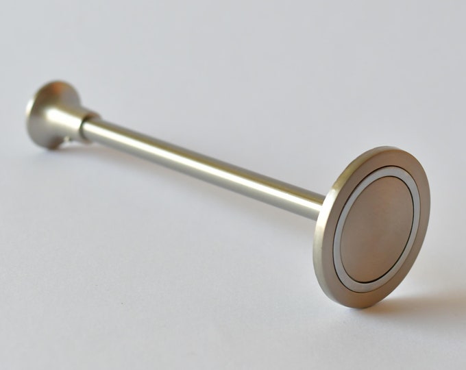 Inox Mat & Nickel Round Design Curtains Tieback Wall Hooks| 18cm-7" Height Metallic Holdbacks