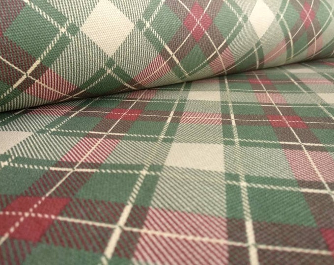 Checks 100% cotton loneta printed decoration fabric|Double Height 280cm/110inches