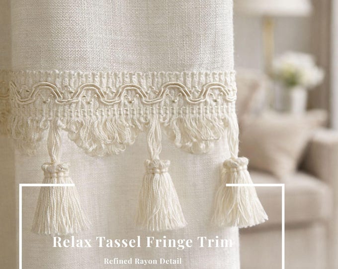 Tassel Fringe Trim 8cm (3.15") | Rayon Fringe with Soft Shine | Curtain & Upholstery Trim | Decorative Drapery Tassel Trim