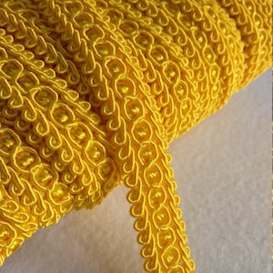 Yellow Braid Fringe Trims|1.8cm - 0.71 inches gimp braid upholstery trim
